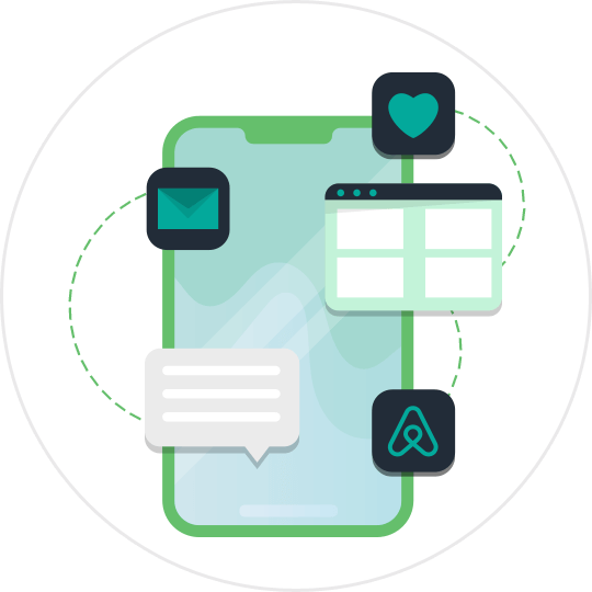 Airbnb automation on mobile app illustration